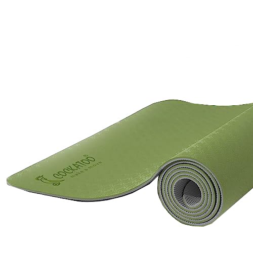 Cockatoo Premium 6 MM TPE Non Slip, Unrolls Flat Always, Sweat Absorbent Yoga Mat For Women and Men with Cover Bag L-183CM x W-61CM