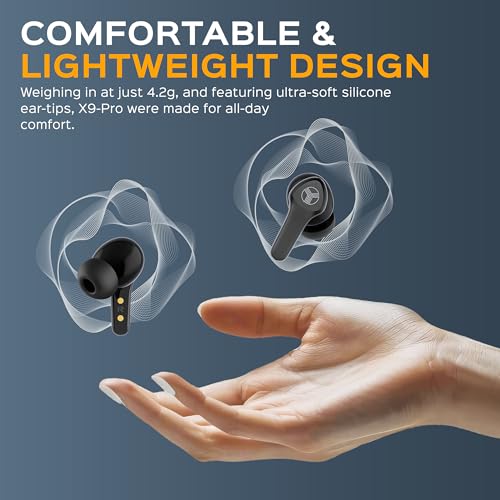 Image of TREBLAB X9 Pro - Bluetooth Earbuds w /Active Noise Cancelling, Hybrid ANC | Headphones with Pure Sound, IPX6 Waterproof Wireless Earphones, 50H Playtime, 6 AI Mics for Calls, Sports, Work, Travel