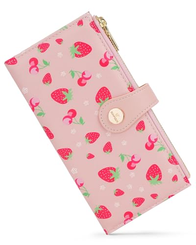 Image of Cute Women's Slim Wallet,Thin RFID Card Holder with Zipper Pocket