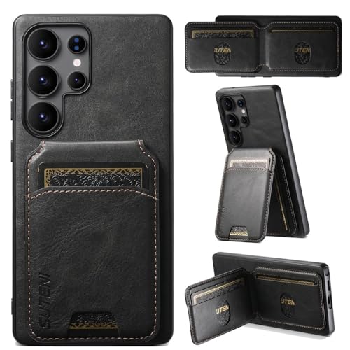 Coque Samsung Galaxy S25 Plus portefeuille en cuir grain de cire d'huile