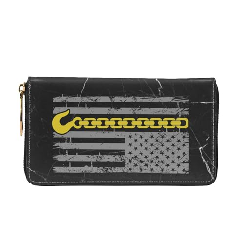 USA Thin Yellow Line Flag Tow Truck Driver Wallet Card Bag3