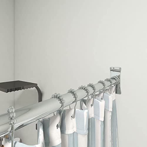 Naiture Neo-Angle Shower Curtain Rod Stainless Steel With Ceiling Support, 18-1/2" X 26" X 18-1/2", Chrome Finish #TOP2