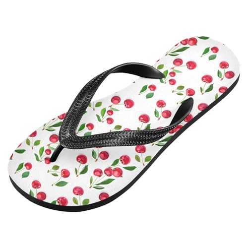 Burbuja Cherries Flip Flops for Women Men, Soft Thong Sandals Rubber Slippers for Pool Beach Essentials2