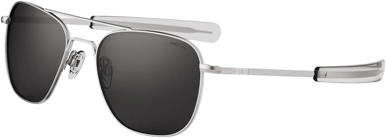 Randolph Eyewear Aviator Sunglasses for Men & Women – Non-Polarized & Polarized Lenses, Matte Chrome UV Protection Sunglasses