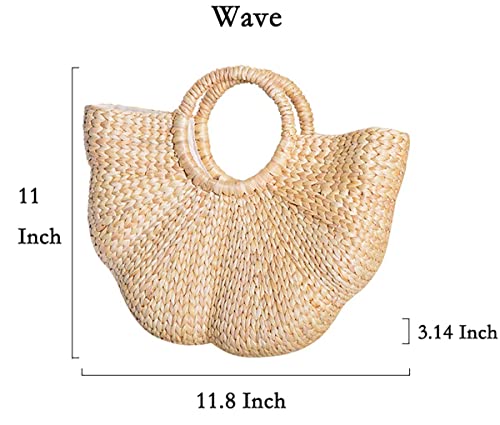 Bolso Tote de Paja para Mujer Hecho a Mano en Verano miniatura 3