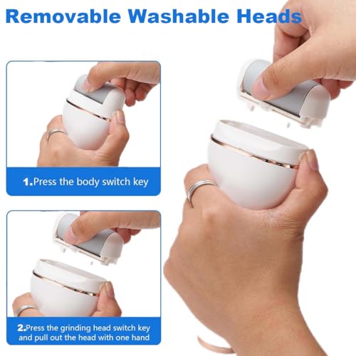 Image of Electric Foot Callus Remover, Portable Electric Foot File with 15 in 1 Professional Pedicure Kits,Rechargeable Pedicure Tools for Foot Care, Waterproof Remover Cracked Feet & Dead Skin, Gift (White)