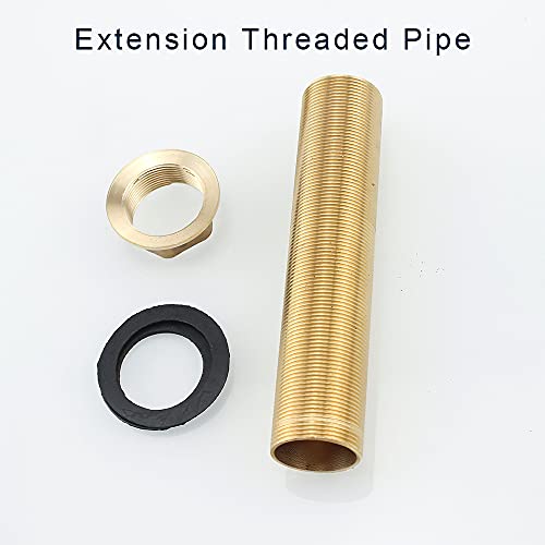Gnimauhz Faucet Fittings Nipple Locknut Kit Extension Threaded Pipe Longer Mounting Shank Single Hole 5.9Inch Length thumb #5