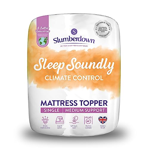 Slumberdown Climate Control Mattress Topper Single Bed - Breathable, Moisture-Wicking & Cooling Mattress Topper | OEKO‑TEX Certified, UK-Made, Non-Allergenic, Washable (90 x 190cm)