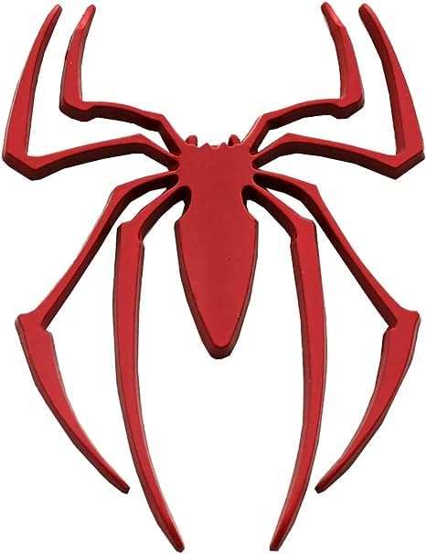 Image of VRT 3D Chrome Emblem Automotive Car, Bike Badges Logo Self Adhesive Sticker (Spider, Red)