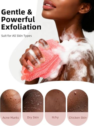 Cleangor 2Pcs African Net Sponge Authentic with Knots - Exfoliating Body
