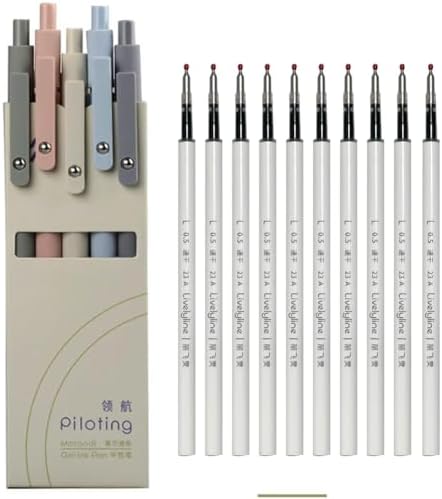 BAYTORY 10 Pcs Retractable Gel Pens, 0.5mm Fine Point Black Ink Pen - View #6