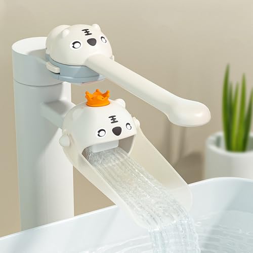 Image of Faucet Handle Extender Set, Faucet Extender for Kids Child Sink Extender Kids Hand Wash Helper Faucet Extender for Bathroom Sink-White