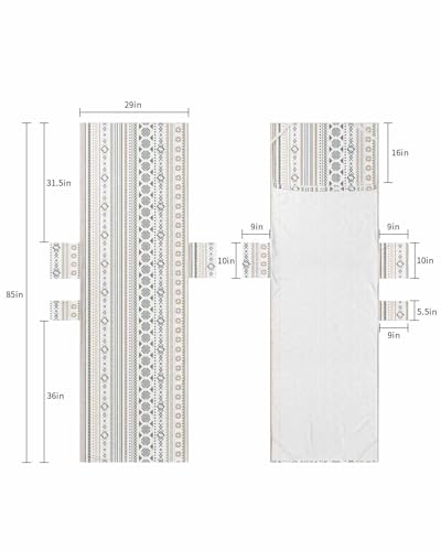 Boho Geometric Beach Pool Patio Lounge Chaise Chair Cover Towel With Pockets,Absorbent & Quick Dry Microfiber Towel Cover Bag Summer Travel Accessories for Sunbathing Modern Ethnic Lines Multi Texture