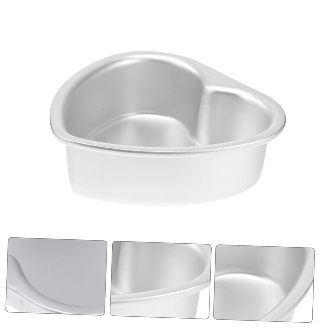 COLLBATH Moule à Gâteau de Cœur 2 Pièces Alliage D'aluminium Argenté