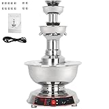 FgdVrelnor Fuente De Vino De 3 Niveles, Ideal para Fiestas, Fabricada En Acero Inoxidable 304, con Capacidad De 3,5 litros y Base con Luz Led.para Vino Tinto, Champán, Agua, Zumo y Otros Líquidos.