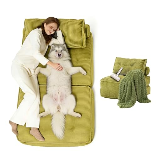 ���x�b�h �l�ԗp 2WAY�\�t�@�[�x�b�h�A190x85x20cm �ѕz�� �A ���x�b�g �l�ԗp ��^���p�x�b�h �v���[���g�l�A�Ƒ��A�y�b�g�p,green