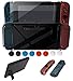 Updated Dockable Case Compatible Switch,FYOUNG Protective Accessories Clear Case Compatible Switch and Switch Joy-Cons with a Tempered Glass Screen Protector - Grey