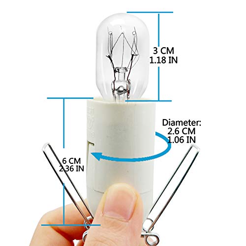Haraqi Original Replacement White Cords With Bulbs For Himalayan Salt Rock Lamp With Dimmer Switch And 25 Watt E12 Socket Incandescent Bulbs,Ul Listed 2 Set #TOP4