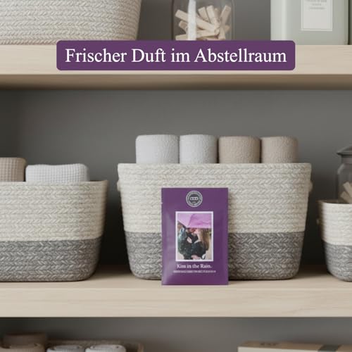 2er Set Duftsäckchen, Kiss in the Rain, fruchtig Warmer Duftbeutel mit schwarzen Johannisbeeren, Himbeeren & Erdbeeren, kombiniert mit Rose, Veilchen & Vanille, für Kleiderschrank Bad und Wohnraum