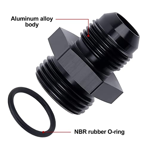 Image of EVIL ENERGY 10AN Flare to 12AN ORB Male Fuel Rail Adapter Fitting Black 2Pcs