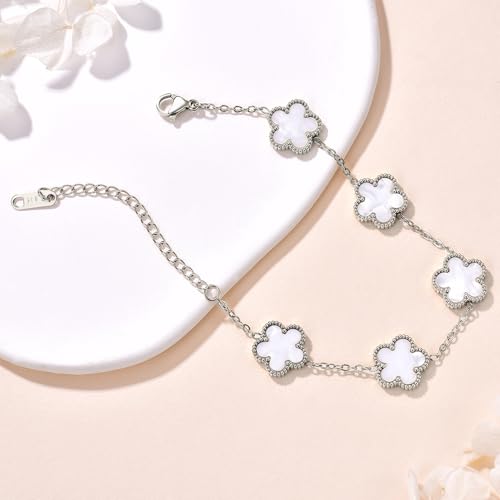 18K Gold-Plated Four Leaf Clover Bracelet for Women,Adjustable lucky Bracelet Set Jewelry Gift-Hypoallergenic Charm for Birthdays, Wellness & Daily Wear4