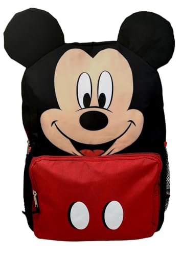 Mickey Mouse Backpack - Mouse Ears Back to School or Travel Book Bag Backpack - 16 inches