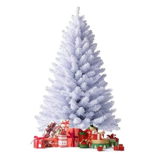 Kidsgigglz Sapin de Noël Artificiel, 180cm PVC Ignifuge avec 650 Branches, Montage Facile, avec Support en Métal, Réutilisable Décoration de Noël, Blanc