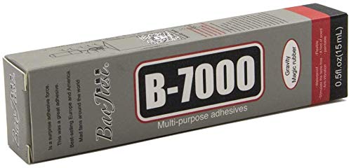 B-7000 15 ML Glue Adhesive with Precision Tips Glass,Wooden, Jewelery Cell Phone, Multipurpose High for Industrial Glue Semi Fluid Transperant Adhesive 15 ml 0.51 fl.oz