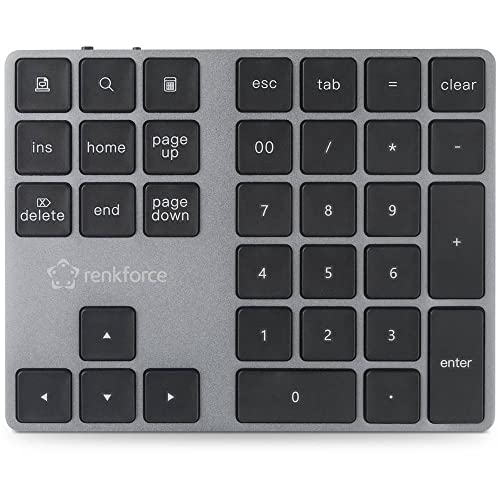 Sygonix Connect Renkforce RF-NK-200 Bluetooth® Nummernblock Wiederaufladbar Grau Cover