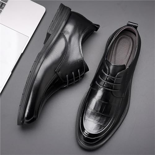 Men's Genuine Leather Oxford Dress Shoes Plaid British Style Breathable Business Formal Wedding Groom Spring Arrival2