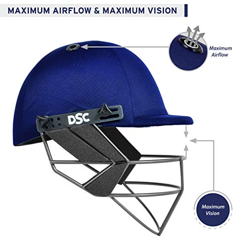 Image of DSC Fort 44 MS Cricket Helmet for Mens (Adjustable Steel Grill | Back Support Strap)