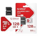 ORICO 128GB SDXC TF Card - UHS-I U3 Class 10 V30 A1 Memory Card with SD Adapter for 4K Video Recording, Drones, Action Cameras & Mobile Devices