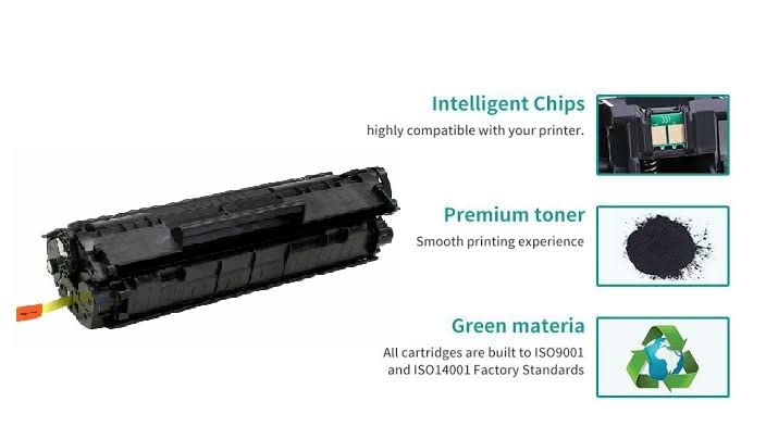 Image of 12A for HP Q2612A Toner Cartridge for HP Laserjet 1010, 1012, 1018, 1020, 1022, 1022n, 1022NW, 3015, 3020, 3030, 3050, 3050z, 3052, 3055, M1319, M1319F MFP, M1005 MFP (1 pcs)