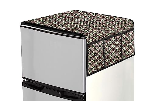 Image of Stylista Refridgerator top Cover Suitable for Samsung RT28C3452CU /HL, 236 Liter Fridge, Dimension (WXD) 65x111 CM, Luxury Pattern Yellow