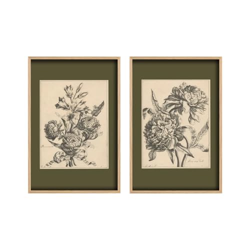 Vintage Floral Wall Art Sketch Flower Prints Antique Botanical Wall