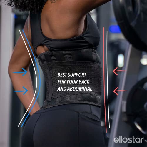 Ellostar Women's Waist Trainer: Sweat Band For Belly Fat, Tummy Control, Back Support, Workout Shapewear, Weight Loss Aid Xxx-Large, Black #TOP1