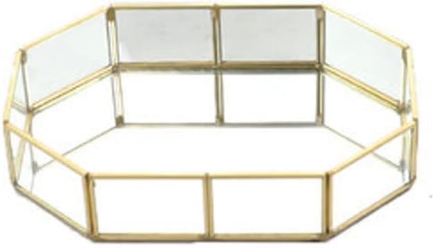 FMURY Golden Tray Cosmetic Container Jewelry Organizer Case Lipstick Necklace Desktop Bathroom Storage(M)