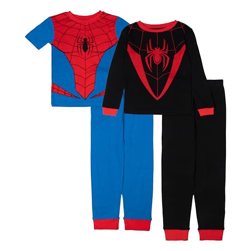 Image of Marvel Boys' 4-piece Snug-fit Cotton Superhero Pajama Set, Soft & Cute for Kids