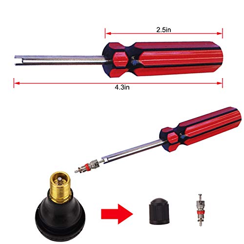 Image of FEBRYTOLD Tire Valve Stem Tool Remover & Installation, 6 Pcs TR412 Snap-in Valve Stems with Valve Stem Cores, 1 Pcs Single Head Tire Valve Core Remover Installer Tool (14 Pcs)