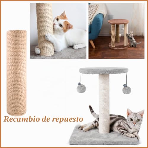 Miniatura 5 de 2 Piezas Poste De Repuesto Para Rascadores Para Varios Rascador Para Gato De Sisal, Auténtico Sisal Con Interior Hilo De Varias Longitudes Accesorios Diámetro 7 Longitud 30cm