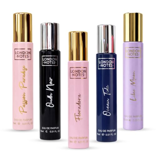 Image of LONDON NOTES Mini Luxe Discovery Set | 5 Mini Perfumes for Men & Women | Floral, Aquatic, Fougere & Woody Scents | Long Lasting Fragrance | 75ml