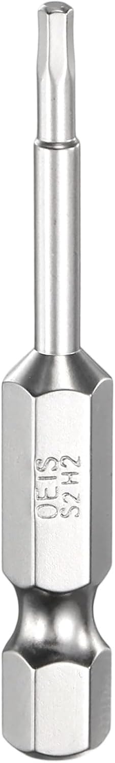 HARFINGTON H4.0 Hex Head Screwdriver Bit 4.0mm Metric Flat Tip 1/4" Hex Shank 50mm (2") Long Magnetic Hexagonal Screw Drill Bit Wrench Chrome Plated Power Driver Socket