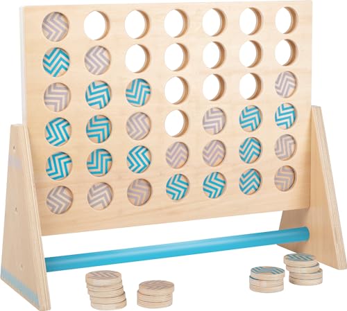 Small Foot 12031 Cuatro en una Fila XXL Active, de Madera, Certificado FSC 100%, Juego clásico en Gigante, Multicolor Juguete