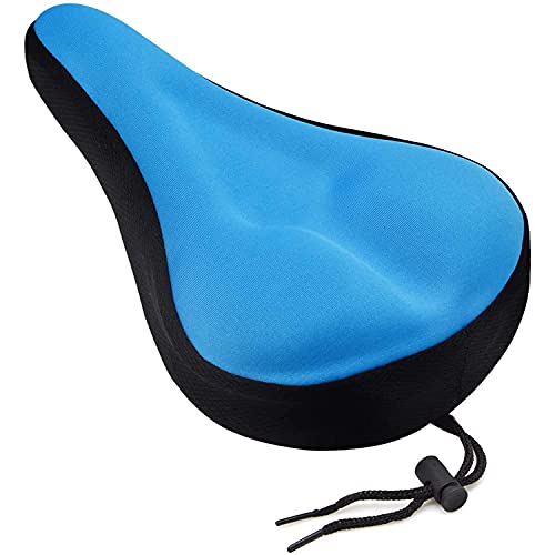 Bike Saddle Cover/Bike Seat Cover, Unisex Extra Comfortable Sillicone&Memory Foam Padded Soft Gel Relief Cycling Bicycle Bike Saddle Seat Cushion Pad Cover for Montain/Road Ride Race