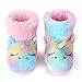 Dream Bridge Kinder Plüsch Hausschuhe Flauschige Stiefel für Mädchen buntes 100% Synthetik, Rosa Einhorn, 28.5/30 EU (10/11)