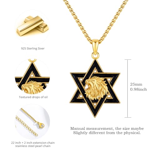 Star of David Necklace 925 Sterling Silver Star of David Pendant Animal/Tree of Life Jewish Jewelry for Men Women4
