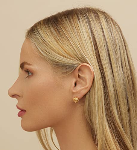 Gold Love Knot Earrings for Women & Girls | Barzel 18K Gold Plated Woven Love Knot Stud Earrings 10mm For Women - Made In Brazil4