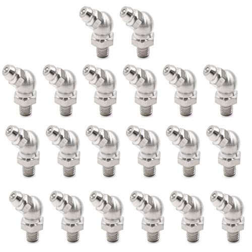 Image of COMOK Silver Tone 45 Degree Stainless Steel Grease Nipple Car Use Fitting 20pcs (M6)