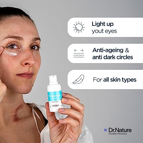 Eye Cream for Dark Circles and Puffy Eyes with Hyaluronic Acid Dr. Nature, Caffeine Under Eye Cream for Bags and Puffiness - Image 3