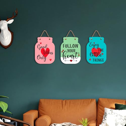 Image of Zesta Wooden Wall Hanging Decorative Items /Hanging Home Wall Decor Items /MDF Decoration Items for Home /Cute Wall Art For Living Room /Home Decor Items Living Room (JAR-05)